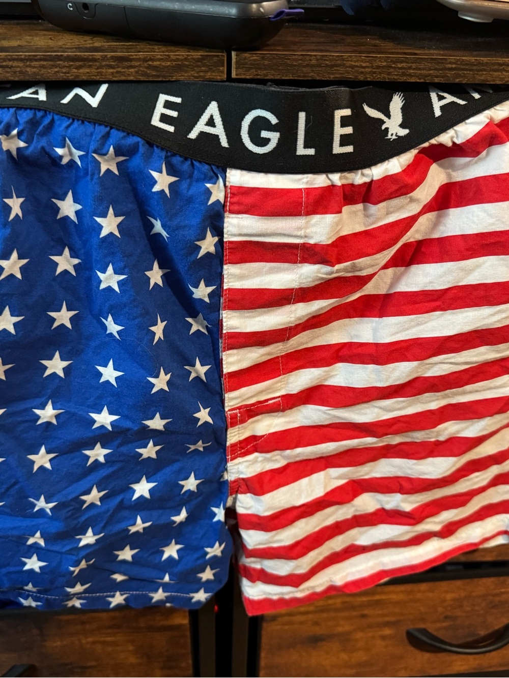 American Eagle Boys' Stars & Stripes Swim Shorts - Red, White & Blue